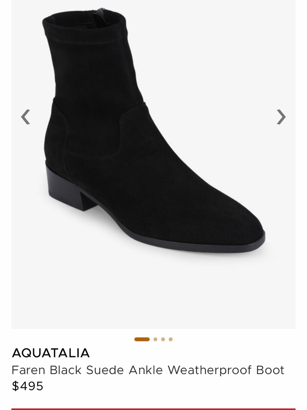 Aquatalia Black Suede Sock Ankle Boot